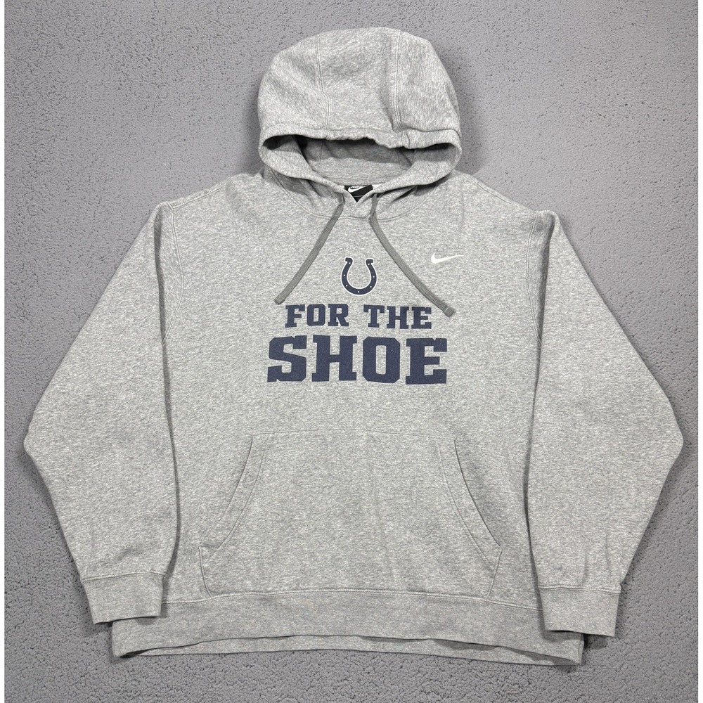 Nike Indianapolis Colts Hoodie Mens 2XL Gray NFL For The Shoe Sweatshirt